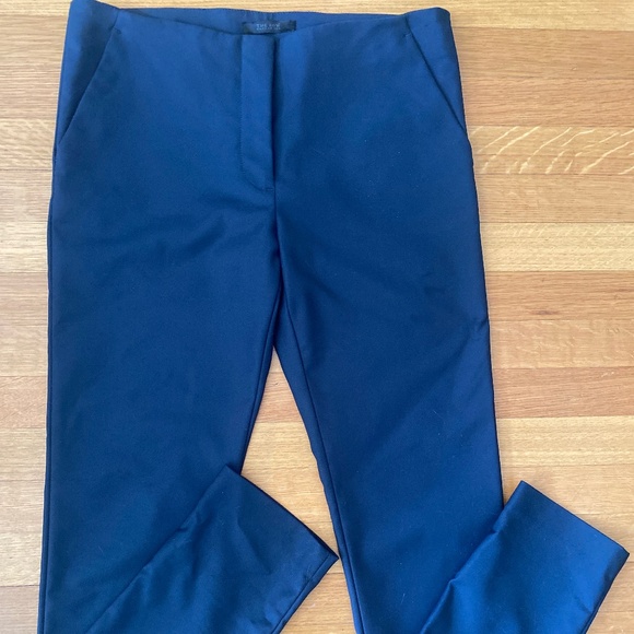 The Row Slim Navy Trousers - Picture 1 of 8
